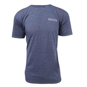 Glock AA75158, Pistol Flag Heather Navy Cotton/Polyester Short Sleeve XL Semi-Fitted Graphic T Shirt