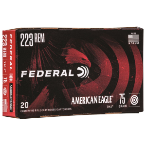 Federal AE223T75 American Eagle 223Rem 75gr Total Metal Jacket 20 Per Box/25 Case Centerfire, Rifle Ammunition