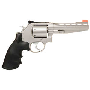 Smith & Wesson 11760 Model 686 Performance Center Plus 357 Mag or 38 S&W Spl +P Stainless Steel 5 in Vent Rib Barrel, 7rd Unfluted Cylinder Cut For Moon Clips & L-Frame, Chromed Custom Teardrop Hammer & Trigger With Stop , Revolver