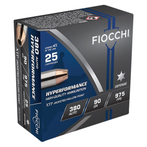 Fiocchi 380XTP25 Hyperformance 380ACP 90gr Hornady XTP Hollow Point 25 Per Box/20 Case Centerfire, Handgun Ammunition