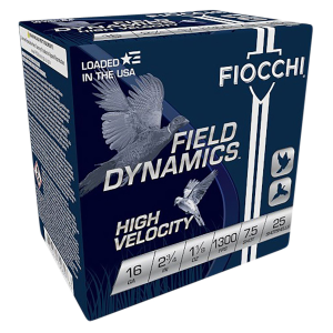 Fiocchi 16HV75 Field Dynamics High Velocity 16Gauge 2.75 in 1 1/8oz 7.5Shot 25 Per Box/10 Case, Shotgun Shells