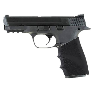 Hogue 17400 HandAll Hybrid Grip Sleeve made of Rubber with Textured Black Finish & Finger Grooves for S&W M&P