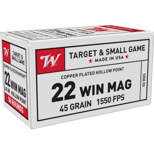 Winchester USA22M USA Dynapoint 22WMR 45gr Copper Plated Hollow Point 50 Per Box/40 Case Rimfire Ammunition