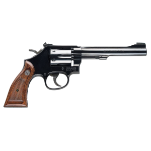 Smith & Wesson 150477 Model 17 Masterpiece *CA Compliant 22 LR Bright Blued Carbon Steel 6 in Barrel, 6rd Cylinder, & K-Frame, Checkered Service Square Butt Grip, Classic-Styled Thumbpiece , Revolver