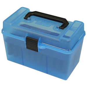 MTM Case-Gard H50RL24 Deluxe Ammo Box Multi Clear Blue Polypropylene 50rd