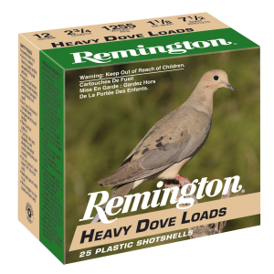 Remington Ammunition 28755 Heavy Dove Loads 12Gauge 2.75 in 1 1/8oz 7.5Shot 25 Per Box/10 Case, Shotgun Shells