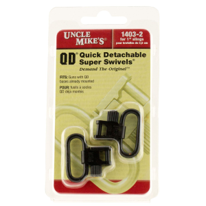 Uncle Mikes 14032 Super Swivel Quick Detach Tri-Lock Blued 1 in Loop for, Rifles or, Shotguns w/QD Bases Swivels