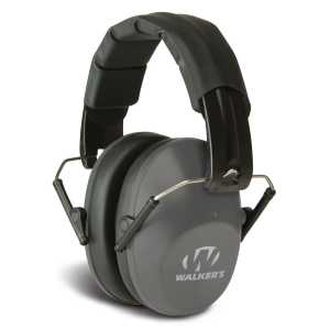 Walkers GWPFPM1GY Pro Low Profile Passive Muff 22 dB Over the Head Gray/Black Polymer