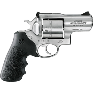 Ruger 5302 Super Redhawk Alaskan Small Frame 480 Ruger 6rd 2.50 in Satin Stainless Steel Barrel, Cylinder & Frame, Black Hogue Finger Groove Monogrip, Transfer Bar Safety Exposed Hammer , Revolver
