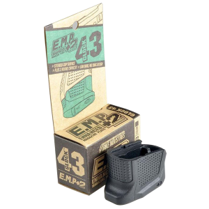 Strike Industries EMPG43B Enhanced, Magazine Plate made of Polymer with Black Finish & Extra Gripping Surface for Glock 43, Magazines (Adds 2rds)