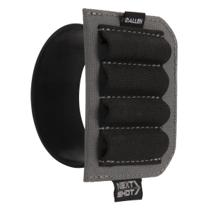 Allen 8208 Next Shot, Rifle Cartridge Carrier Band Black Silicone Band Multi-Caliber Capacity 4rd, Rifle Buttstock Mount
