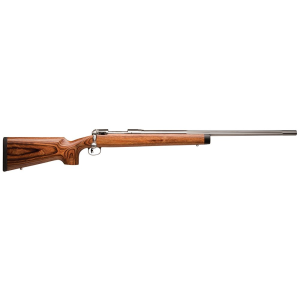 Savage Arms 01269 12 BVSS 223 Rem Caliber with 4+1 Capacity, 26 in Barrel, Matte Stainless Metal Finish & Natural Brown Laminate Stock Right Hand (Full Size), Rifle