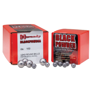 Hornady 6020 Black Powder Lead Balls 36 Cal .375 100 Per Box/40 Case, Reloating Bullets