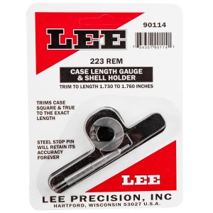 Lee Precision 90114 Case Length Gauge 223 Rem Steel Works With Cutter/Lock Stud Includes Shell Holder