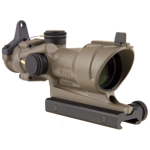 Trijicon ACOG Rifle Scope, 4X 32, Amber Crosshair .223 Reticle, Center Illuminated, w/BUIS & TA51 Mount-CK-FDE, Dark Earth TA01-D-100319
