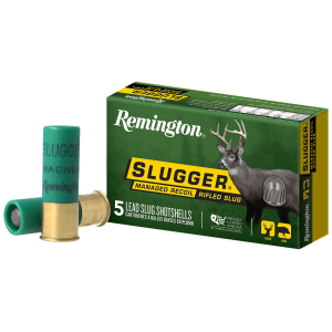 Remington Ammunition 20290 Slugger Managed-Recoil 12 Gauge 2.75 in 1 oz, Rifled Slug Shot 5 Per Box/20 Cs, Shotgun Shells
