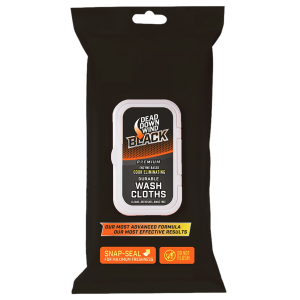 Dead Down Wind 13725 Wash Cloths Black Premium Odor Eliminator Unscented Scent 40 Count