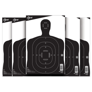 EZ-Aim 15447 Silhouette Hanging 12 in x 18 in Black/White 25 Per Pack Paper Targets