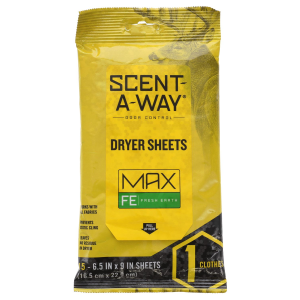 Scent-A-Way 07708 Max Dryer Sheets Odor Eliminator Earth 15 Per Pkg