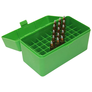 MTM Case-Gard RM5010 Ammo Box Flip-Top 308Win/220Swift/243Win Green Polypropylene 50rd
