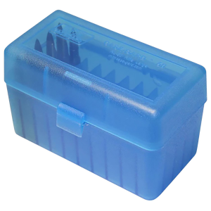 MTM Case-Gard RSS5024 Ammo Box Flip-Top 6mm PPC/7mm Clear Blue Polypropylene 50rd