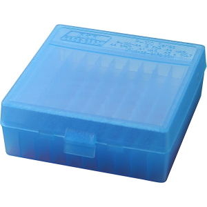 MTM Case-Gard P1004424 Case-Gard P-100 Multi-Caliber, Handgun Clear Blue Polypropylene 100rd
