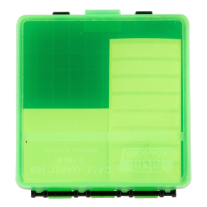 MTM Case-Gard P100916T Case-Gard P-100 Multi-Caliber, Handgun Clear Green Polypropylene 100rd