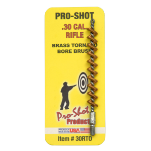 Pro-Shot 30RTO Tornado Bore Brush .30/ .300 Blackout/ .308/ .30-06/ 7.62mm/, Rifle #8-32 Thread Brass Spiral Wound Loop
