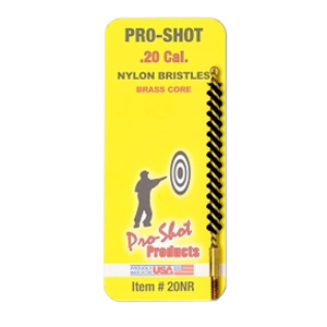 Pro-Shot 20NR Bore Brush .20 Cal, Rifle #5-40 in Thread Nylon Bristles Brass Core