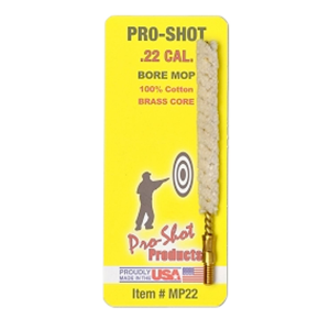 Pro-Shot MP22 Bore Mop .22 Cal, Handgun/, Rifle #8-32 Thread Cotton 1.75 in Long
