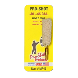 Pro-Shot MP45 Bore Mop .40 - .45 Cal, Pistol #8-32 in Thread 100% Cotton