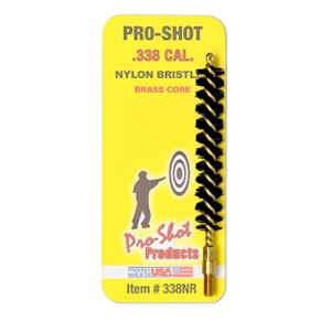 Pro-Shot 338NR Bore Brush .338 Cal, Rifle #8-32 Thread Nylon Bristles Brass Core
