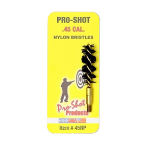 Pro-Shot 45NP Bore Brush .45 Cal, Pistol #8-32 Thread Nylon Bristles Brass Core