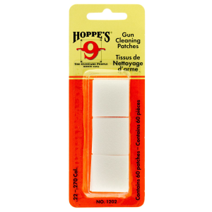 Hoppes 1203 Gun Cleaning Patches #3 270-35 Cal Synthetic 50 Per Pack