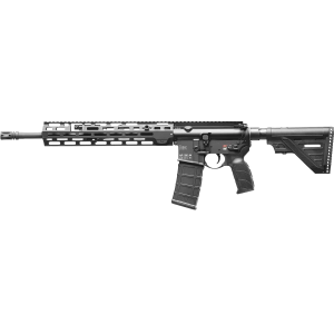 HK 81000827 MR556 A4 5.56x45mm 30+1 16.50 Black Threaded BBL, Black Pic Rail, M-LOK Handguard, 6 Position Black Synthetic Stock, Ambidextrous,Tactical Rifles