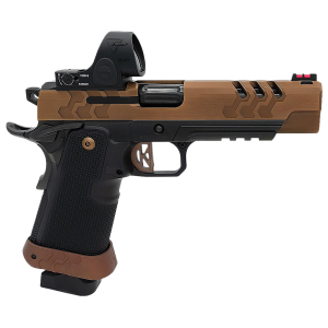 Kimber Mfg, Inc 3500055 2K11 Target w/Optic 9mm Luger 20+1 5 Coyote PVD Stainless BBL, Coyote PVD Lightening Cut/Serr Stainless Slide, Black DLC Stainless Frame w/Beavertail & Pic Rail, Alum Grip, Trijicon SRO,Pistol