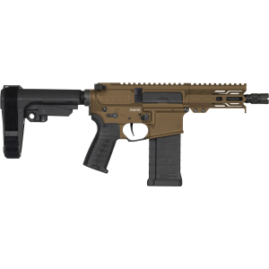 CMMG 54A3B0FMB Banshee MK4 5.7x28mm 40+1 5 Black Nitride Medium Taper Threaded Barrel, M-LOK Handguards Midnight Bronze Cerakote Aluminum, Pic Rail Receiver, CMMG Zeroed Grips, Tactical Pistol