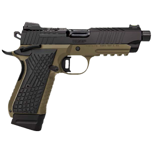 Kimber 3100023 KDS9C 9mm Luger 18+1 4.60 Black DLC Threaded Barrel, KimPro Black Optic Ready/Serrated Stainless Steel Slide, FDE Aluminum Frame w/Beavertail & Pic Rail, Black Crosshatch G10 Grip, Pistol