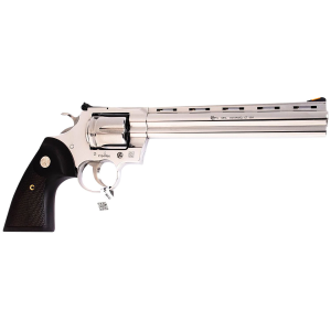 Colt Mfg PYTHONSP8WTS Python 357 Mag/38 Special 6 Shot 8 Polished Stainless Steel Vent Rib Barrel, Cylinder & Frame, Walnut w/Medallion Grip, Exposed Hammer, Revolver