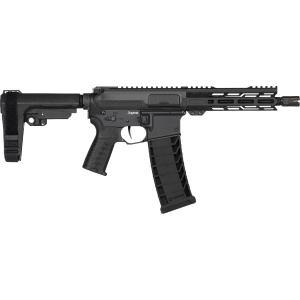 CMMG 94A860F-AB Banshee MK4 9mm Luger 30+1 8 Satin Black Cerakote Medium Taper Threaded BBL, EML 7 M-LOK Handguard, Black Armor Cerakote Alum Pic Rail Rcvr, Black Polymer 6 Position Rip Brace, CMMG Zeroed Grip,Tactical Pistols