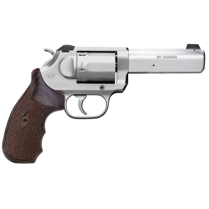 Kimber 3400031 K6S Combat DA/SA 357 Mag 6 Shot 4 Brushed Stainless Stainless Steel Barrel & Cylinder, Brushed Stainless Steel Frame, Walnut 3-Finger Target Grip, Exposed Hammer, Revolver