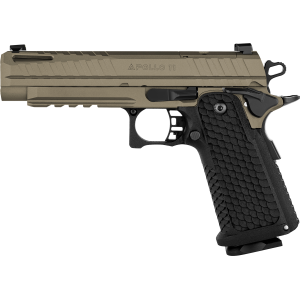 Live Free Armory LFAPF71206P Apollo 11 Full Size Frame 9mm Luger 17+1 4.90 Stainless Ported BBL, Elite FDE Cerakote Optic Cut/Serr Stainless Slide & Steel Frame w/Beavertail & Pic Rail, Aggressive Texture Grip,Pistol