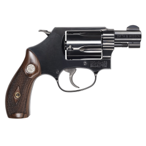 Smith & Wesson 14076 Model 36 J-Frame 38 Special +P 5 Shot 1.88 Blued Carbon Steel BBL, Blued Cylinder, Blued Carbon Steel Frame, Checkered Wood Grip, No Safety, Exposed Hammer,Revolver