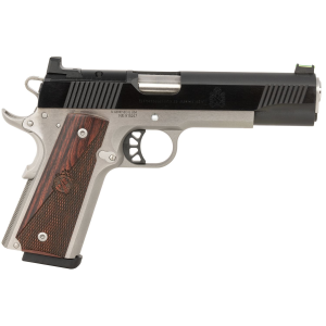 Springfield Armory PX9121LAOS 1911 Ronin 10mm Auto 8+1, 5 Stainless Match Grade Steel Barrel, Blued Serrated Carbon Steel Slide, Stainless Steel Steel Frame w/Beavertail, Crossed Cannon Wood Grip, Includes AOS Plate, Pistol - Springfield Armory