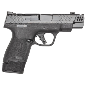 Smith & Wesson 13990 M&P9 PC Shield Plus Micro-Compact Frame 9mm Luger 15+1 4 Stainless Armornite Ported Barrel, Gray Armornite Optic Ready/Serrated Stainless Steel Slide, Black Poly Frame, Black Textured Grip, 3 Mags, Pistol