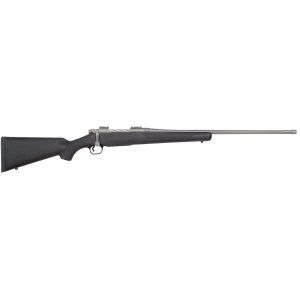 Mossberg 28261 Patriot Full Size 7mm PRC 3+1 24 Stainless Cerakote Fluted Threaded BBL, Drilled & Tapped Stainless Cerakote Rcvr, Black Fixed Synthetic Stock,Rifle