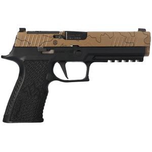 Sig Sauer 320X510CXR3CWR2 P320 XTen Endure Full Size Frame 10mm Auto 15+1, 5 Blk Bull BBL, Coyote Brown Cera Optic Ready/Serrated w/Laser Etched Topographic Pattern Stainless Slide, Blk Stainless Frame w/Beavertail & Pic Rail, Pistol