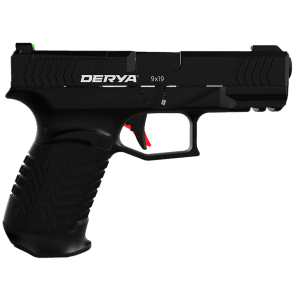 Derya Firearms DY9US DY9 9mm Luger 15+1 4.02 Black Melonite Steel BBL, Black Nitride Optics Ready/Serr Alloy Steel Slide, Black Polymer Frame w/Accessory Rail, Black Interchangeable Backstrap Grip, USA Made,Pistol