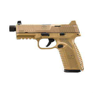 FN 66101378 510 Tactical Full Size Frame 10mm Auto 10+1, 4.71 in Black Target Crown/Threaded Steel Barrel, FDE PVD Optic Cut/Serrated Steel Slide FDE & Polymer Frame w/Picatinny Rail, Pistol