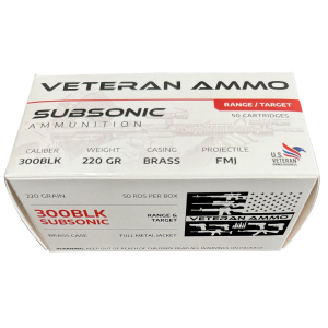 Hyperion Munitions HMBX300BLK22050 300 Blackout 220 gr Full Metal Jacket 50 Per Box/10 Case, Centerfire Rifle Ammo